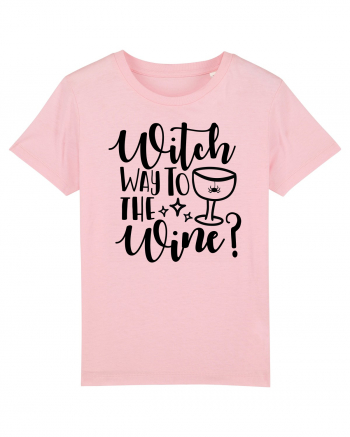 Witch way to the wine Halloween Cotton Pink