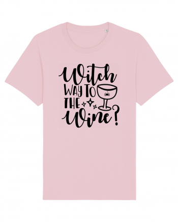 Witch way to the wine Halloween Cotton Pink