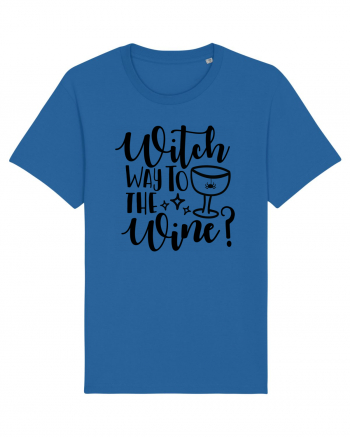 Witch way to the wine Halloween Royal Blue