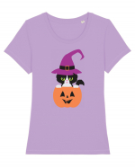 Pisica Neagra Halloween 1 Tricou mânecă scurtă guler larg fitted Damă Expresser