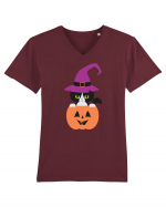 Pisica Neagra Halloween 1 Tricou mânecă scurtă guler V Bărbat Presenter