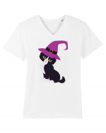 Pisica Neagra Halloween 2 Tricou mânecă scurtă guler V Bărbat Presenter