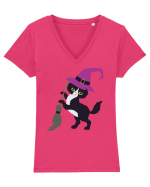 Pisica Neagra Halloween 4 Tricou mânecă scurtă guler V Damă Evoker