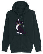 Pisica Neagra Halloween 7 Hanorac cu fermoar Unisex Connector