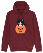 Pisica Neagra Halloween 8 Hanorac cu fermoar Unisex Connector