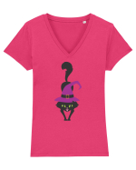 Pisica Neagra Halloween 9 Tricou mânecă scurtă guler V Damă Evoker