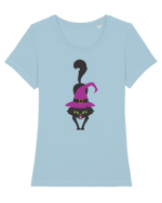 Pisica Neagra Halloween 9 Tricou mânecă scurtă guler larg fitted Damă Expresser