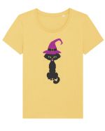 Pisica Neagra Halloween 10 Tricou mânecă scurtă guler larg fitted Damă Expresser