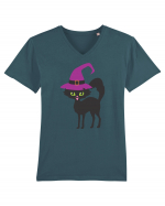 Pisica Neagra Halloween 11 Tricou mânecă scurtă guler V Bărbat Presenter