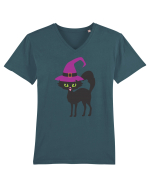 Pisica Neagra Halloween 11 Tricou mânecă scurtă guler V Bărbat Presenter