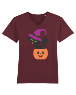 Pisica Neagra Halloween 12 Tricou mânecă scurtă guler V Bărbat Presenter