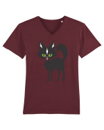 Pisica Neagra Halloween 14 Tricou mânecă scurtă guler V Bărbat Presenter