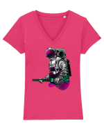 Astronaut Chitară Tricou mânecă scurtă guler V Damă Evoker