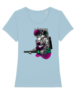 Astronaut Chitară Tricou mânecă scurtă guler larg fitted Damă Expresser