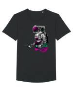 Astronaut Chitară Tricou mânecă scurtă guler larg Bărbat Skater