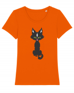 Pisica Neagra Halloween 15 Tricou mânecă scurtă guler larg fitted Damă Expresser