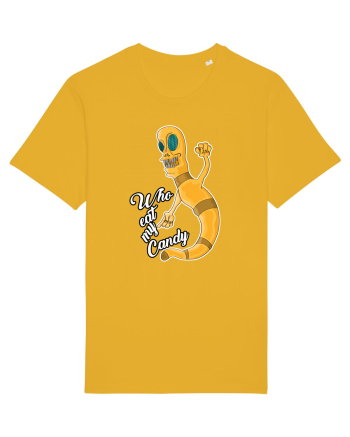 Worm asking who eat his candy Spectra Yellow