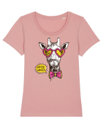 Girafă Hipster Tricou mânecă scurtă guler larg fitted Damă Expresser