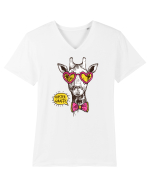 Girafă Hipster Tricou mânecă scurtă guler V Bărbat Presenter