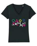 Circle Triangle Star and Umbrella Squid Game Corean Tricou mânecă scurtă guler V Damă Evoker