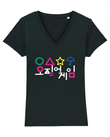 Circle Triangle Star and Umbrella Squid Game Corean Black