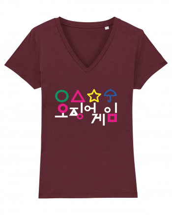 Circle Triangle Star and Umbrella Squid Game Corean Burgundy