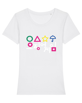 Circle Triangle Star and Umbrella Squid Game Corean White