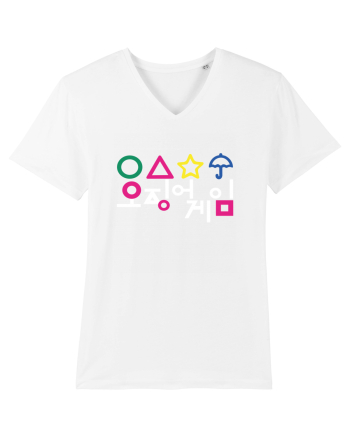 Circle Triangle Star and Umbrella Squid Game Corean White
