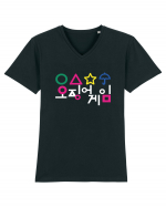 Circle Triangle Star and Umbrella Squid Game Corean Tricou mânecă scurtă guler V Bărbat Presenter