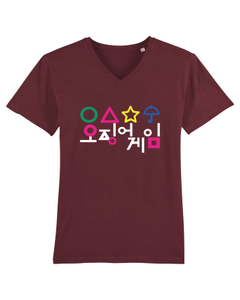 Circle Triangle Star and Umbrella Squid Game Corean Burgundy
