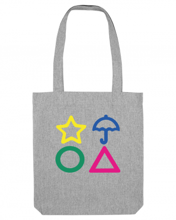 Circle Triangle Star and Umbrella Squid Game Heather Grey