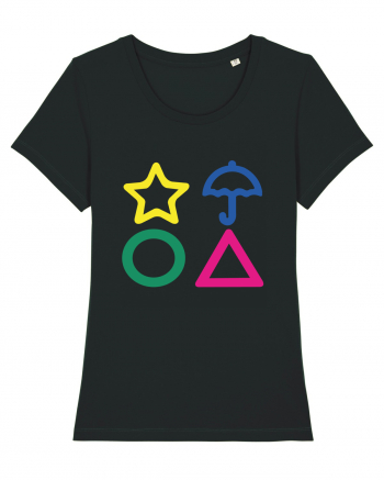 Circle Triangle Star and Umbrella Squid Game Black