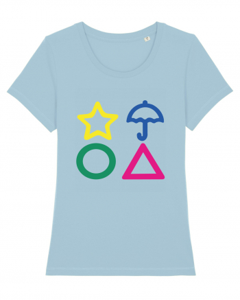 Circle Triangle Star and Umbrella Squid Game Sky Blue