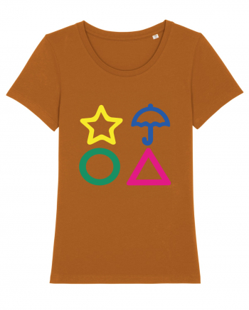 Circle Triangle Star and Umbrella Squid Game Roasted Orange