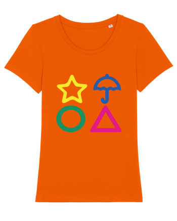 Circle Triangle Star and Umbrella Squid Game Bright Orange