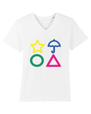 Circle Triangle Star and Umbrella Squid Game White