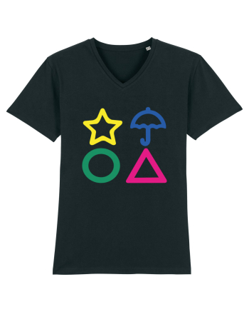 Circle Triangle Star and Umbrella Squid Game Black