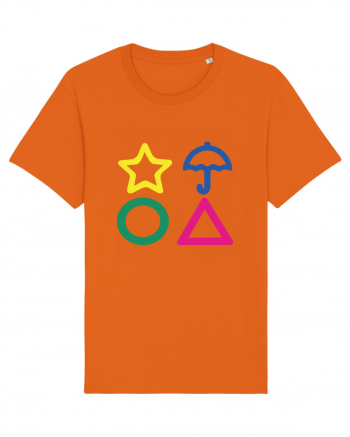 Circle Triangle Star and Umbrella Squid Game Bright Orange