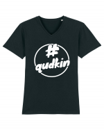 Qudkin Logo pentru fani Tricou mânecă scurtă guler V Bărbat Presenter