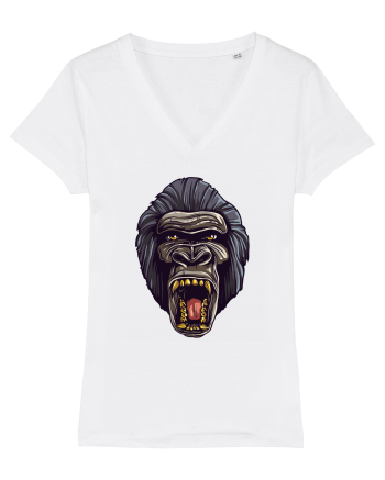 Gorilla Angry Face White