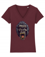 Gorilla Angry Face Tricou mânecă scurtă guler V Damă Evoker