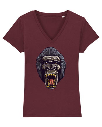 Gorilla Angry Face Burgundy