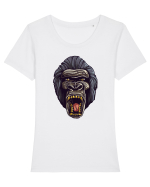 Gorilla Angry Face Tricou mânecă scurtă guler larg fitted Damă Expresser