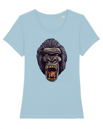 Gorilla Angry Face Sky Blue
