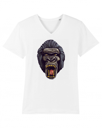 Gorilla Angry Face White