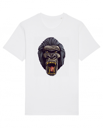 Gorilla Angry Face White