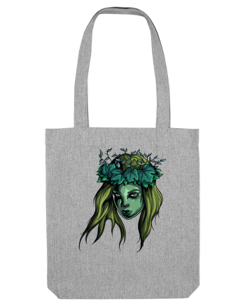 Green Beauty Girl Face Heather Grey