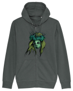 Green Beauty Girl Face Hanorac cu fermoar Unisex Connector