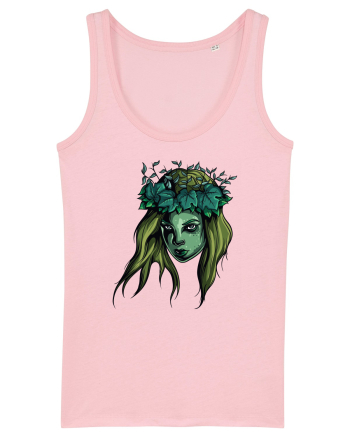 Green Beauty Girl Face Cotton Pink