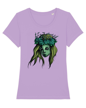 Green Beauty Girl Face Lavender Dawn